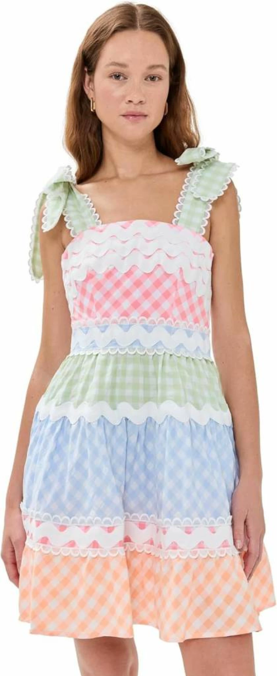 CeliaB Women's Vichy Check Short Sleeve Jade Green Casual Dress