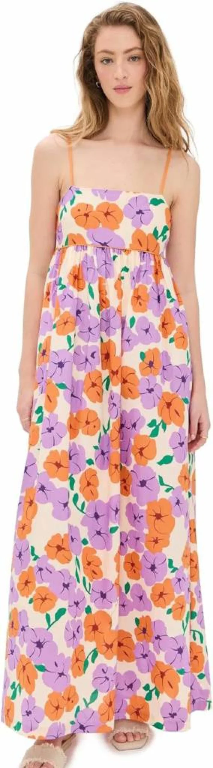 English Factory Women's Floral Print Empire Waist Long Maxi Dress
