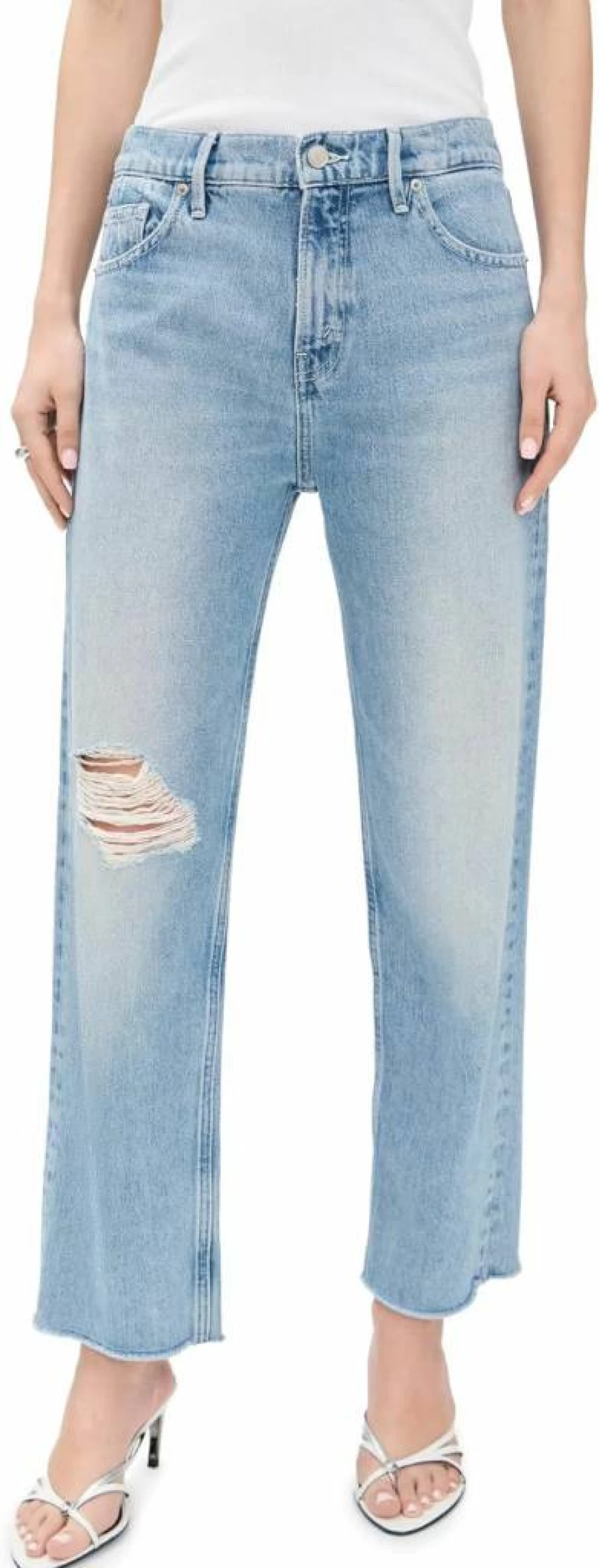 Good American Straight Leg Jeans in Indigo Wash | Classic Denim Fit
