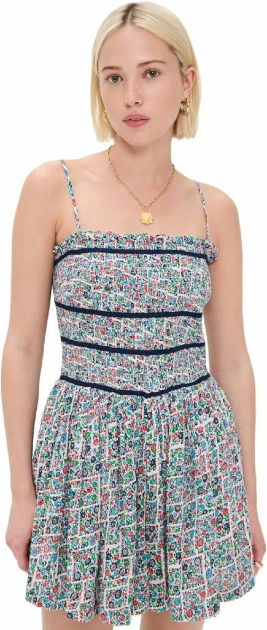 Free Women's Bali Checked Print Dress by Free People - Bohemian Style Floral Summer Outfit