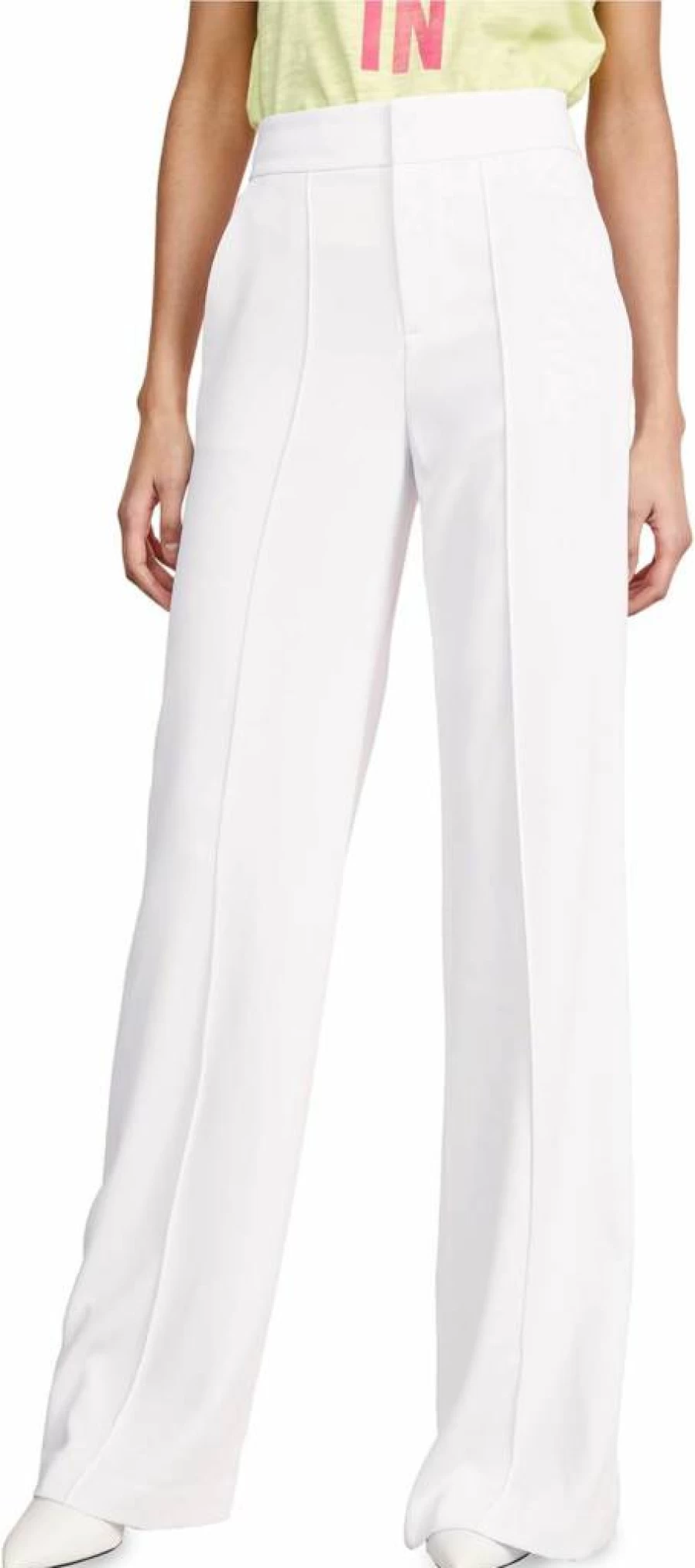 alice + olivia Women's Dylan High Waisted Wide Leg Pants - Classic Black Trousers for Women