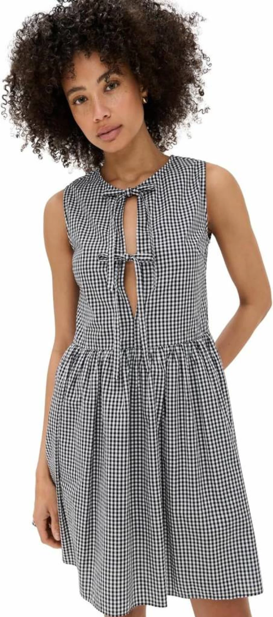 Playa Lucila Women's Gingham Tie-Up Dress - Stylish Summer Floral Print Casual Dress