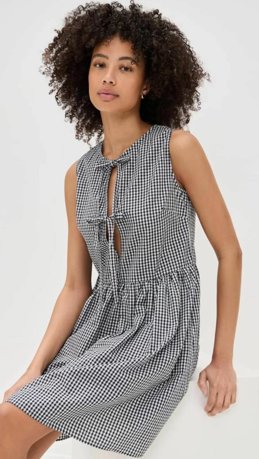 Playa Lucila Women's Gingham Tie-Up Dress - Stylish Summer Floral Print Casual Dress
