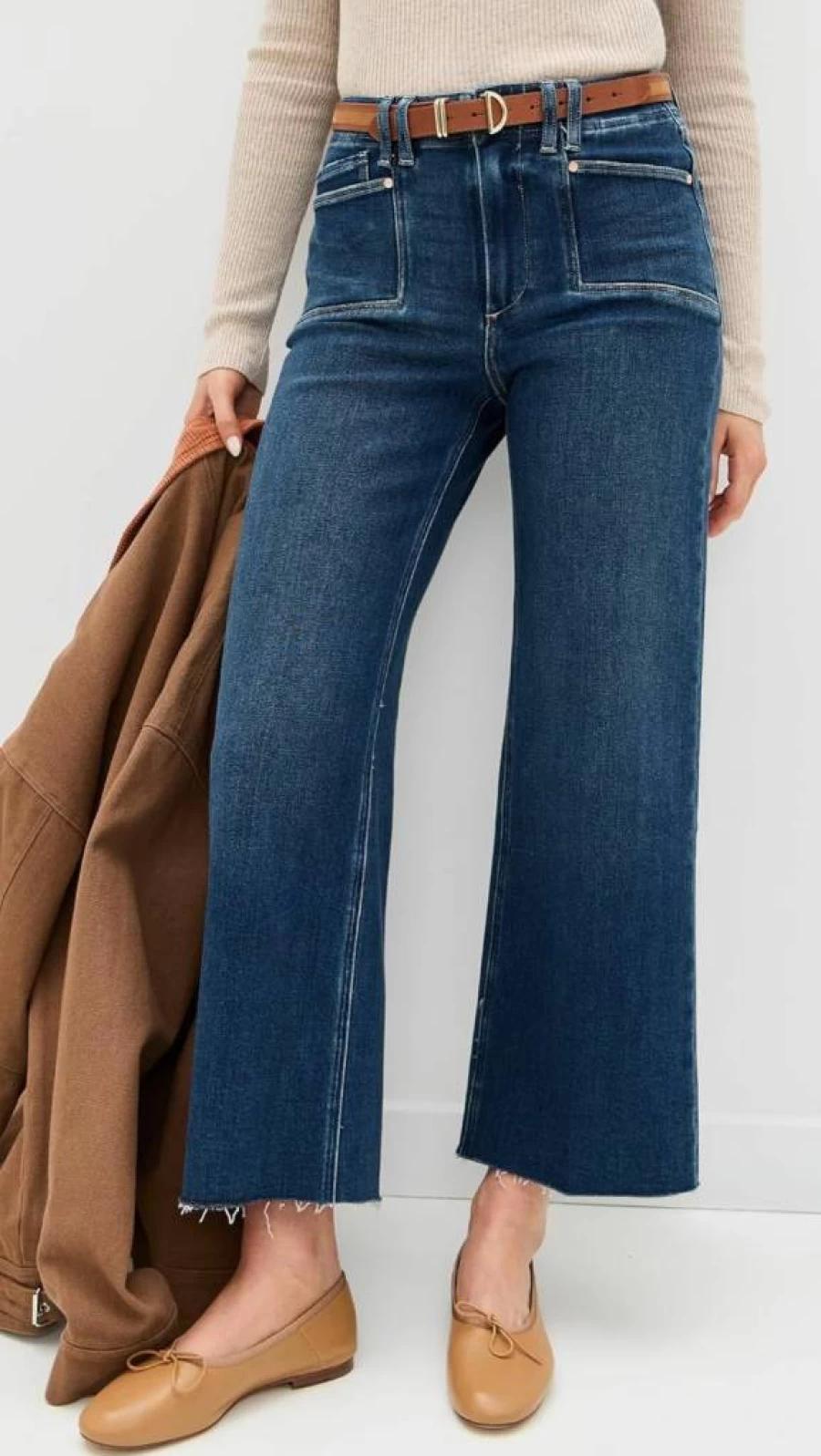 PAIGE Women's Anessa High-Rise Raw Hem Jeans with Set-In Pockets - Distressed Denim Skinny Jeans for Women