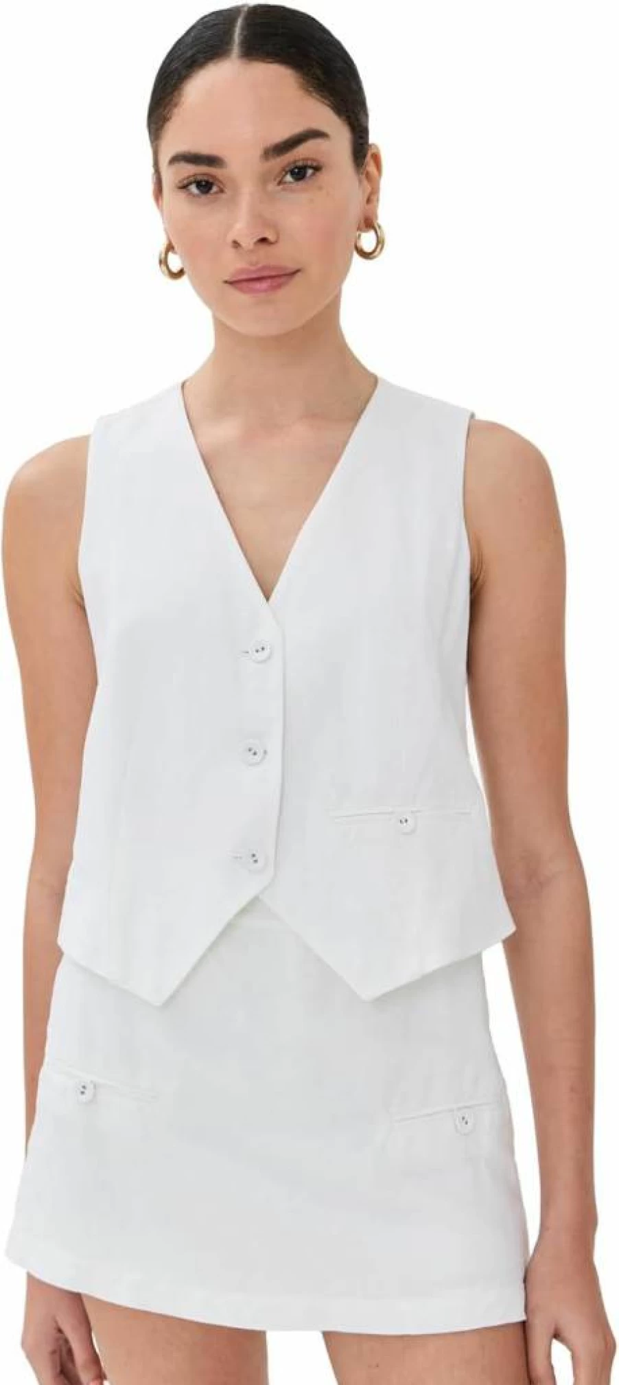 LE BOP Women's Simone Vest - Stylish Casual Sleeveless Jacket for Women