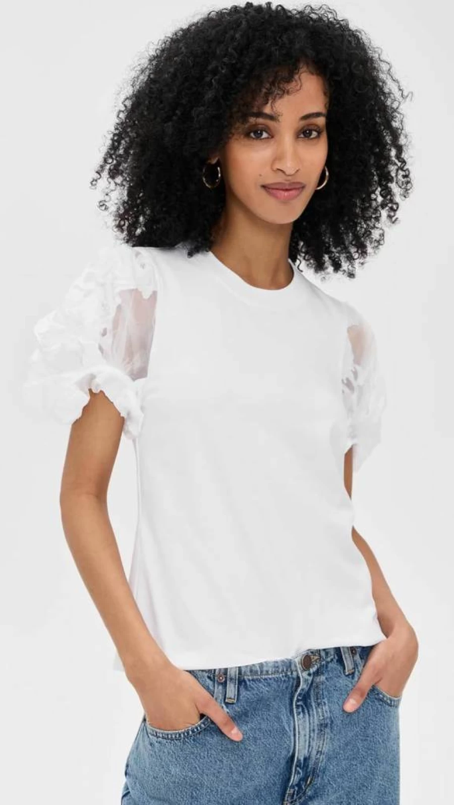 Cinq a Sept Women's Yashi Top Floral Print Organza Blouse Elegant Feminine Style
