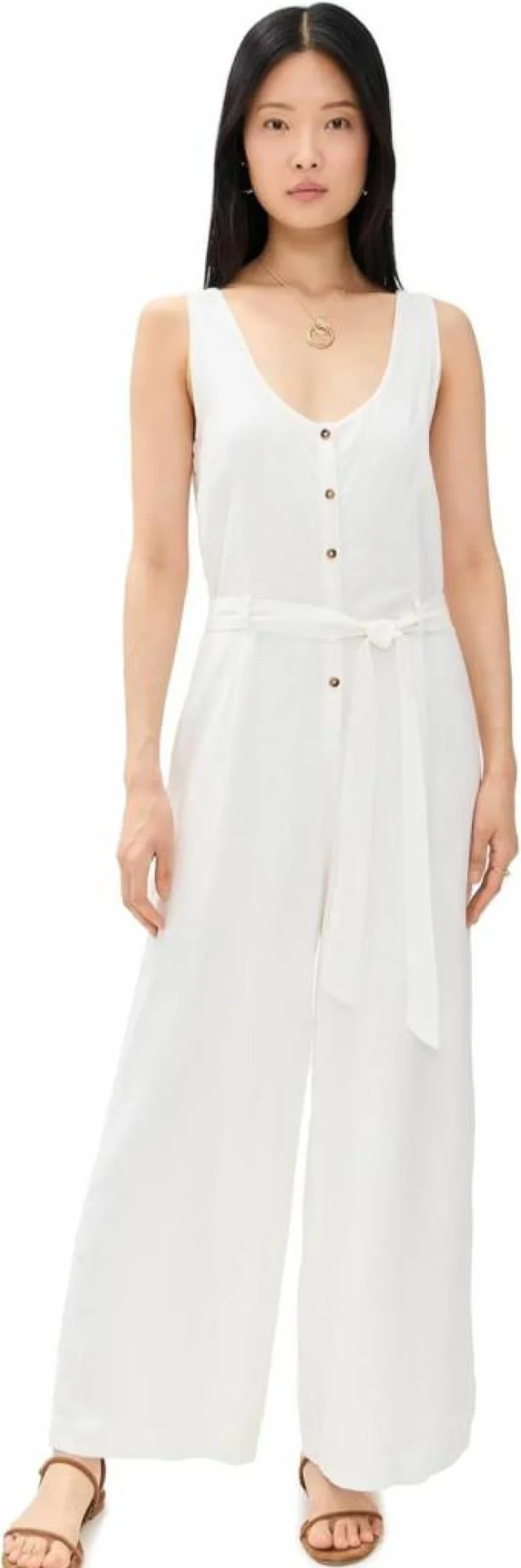 Z SUPPLY Women's Adler Linen Jumpsuit - Casual Summer Romper with Pockets