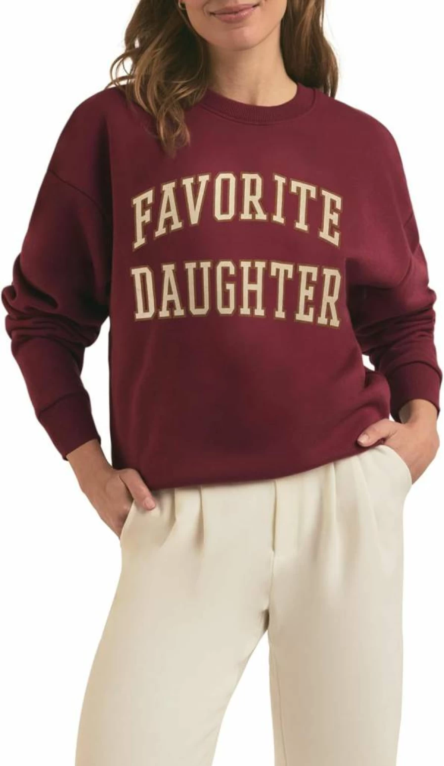 Favorite Daughter Women's Vintage College Sweatshirt - Retro Comfort Fit Pullover
