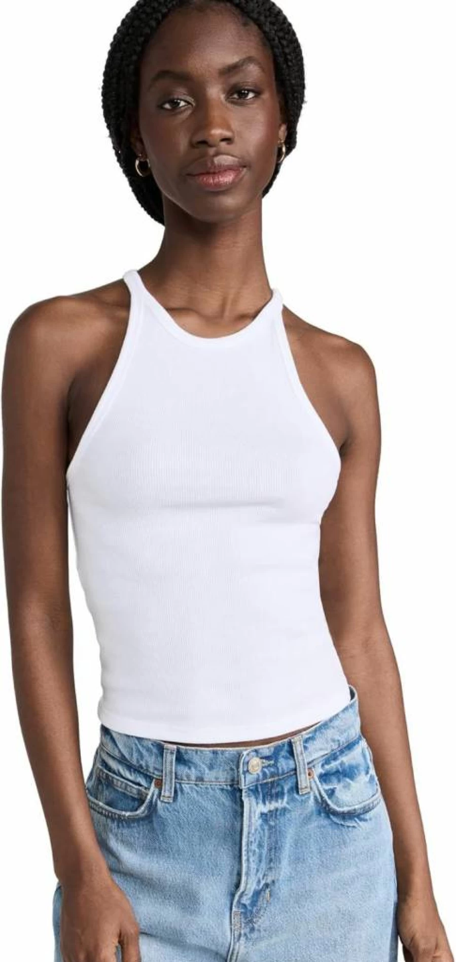 Good American Women's Ribbed Tank Top | Heritage Collection | Comfort Fit Casual Wear