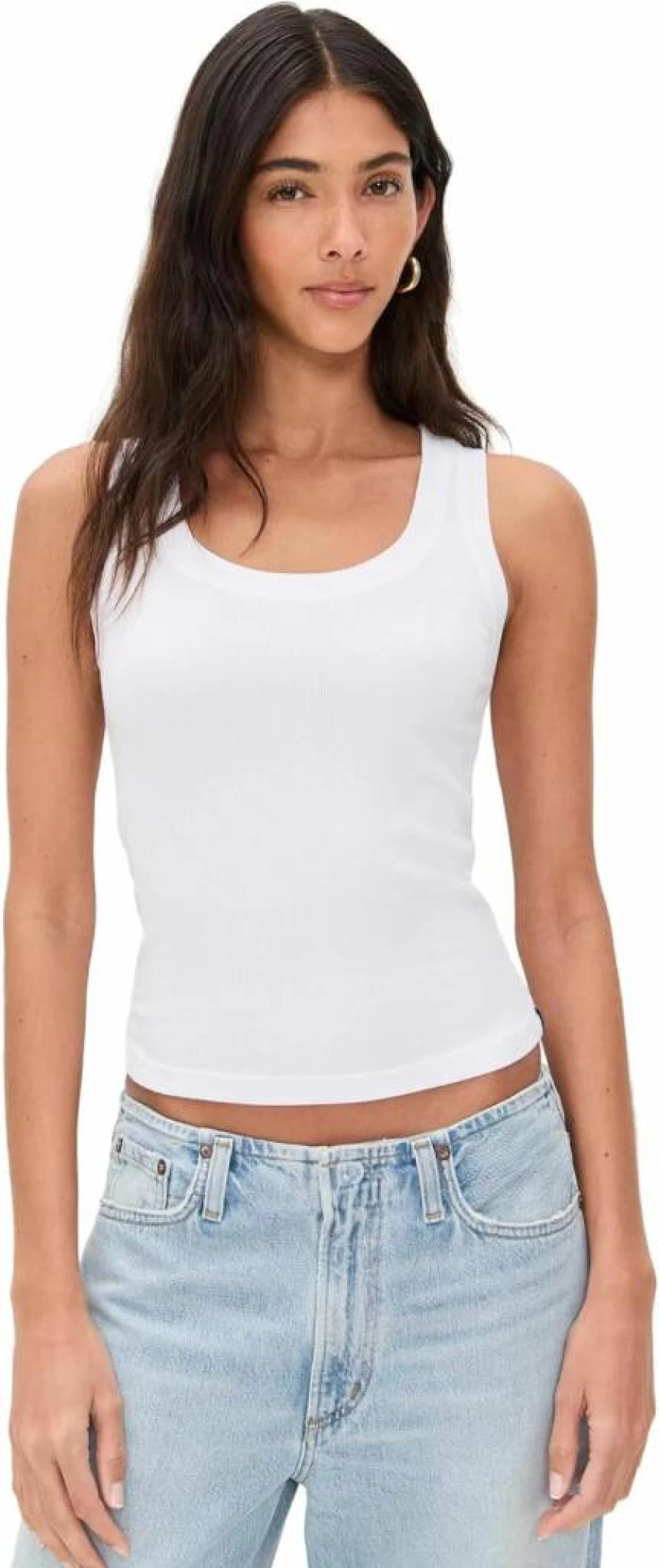 Stateside Women's Scoop Neck Ribbed Tank Top - Soft 2X1 Rib Fabric