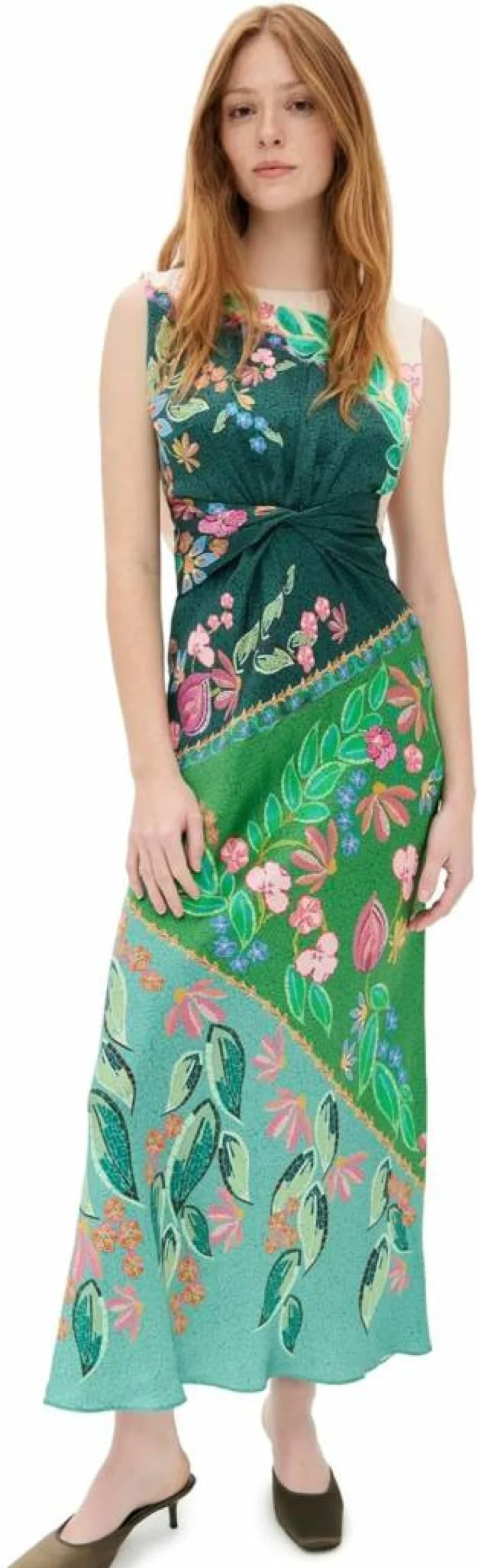 SALONI Women's Gwen Floral Wrap Dress - Elegant Midi Length with V-Neck