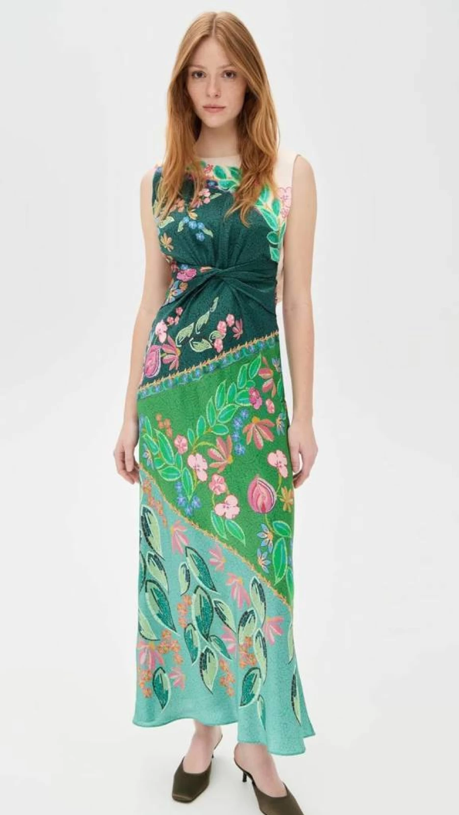 SALONI Women's Gwen Floral Wrap Dress - Elegant Midi Length with V-Neck