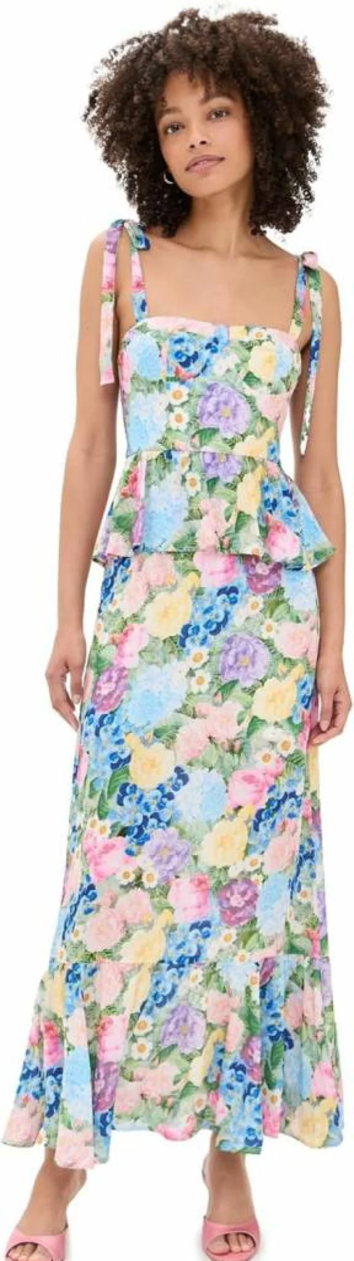Show Me Your Mumu Women's Paxton Floral Midi Dress - Vintage-Inspired Casual Summer Dress with Short Sleeves