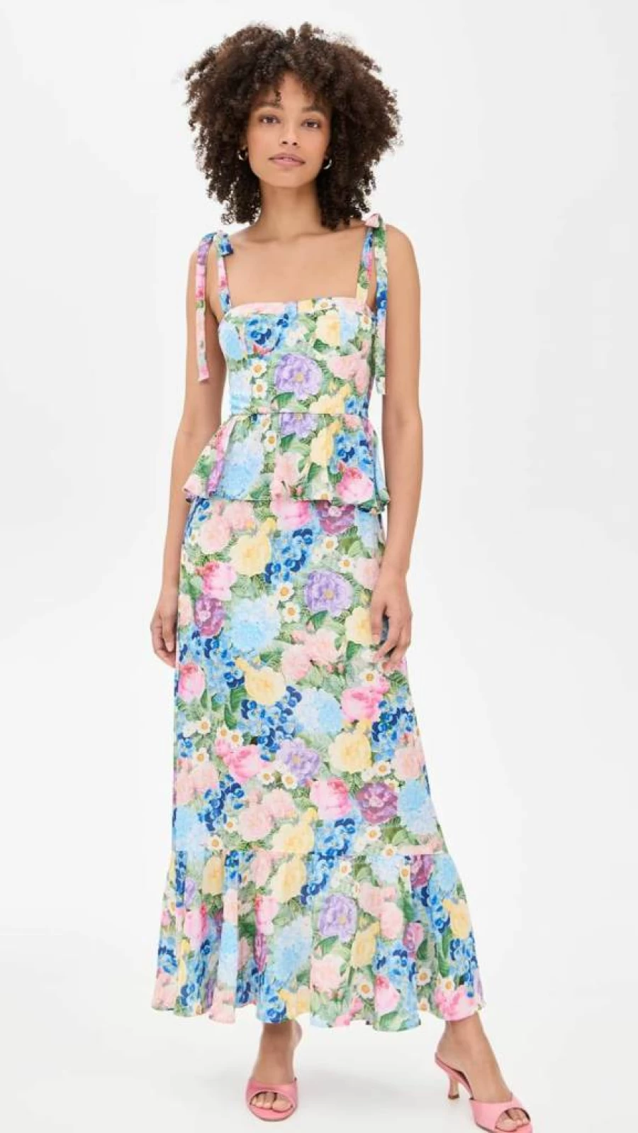 Show Me Your Mumu Women's Paxton Floral Midi Dress - Vintage-Inspired Casual Summer Dress with Short Sleeves