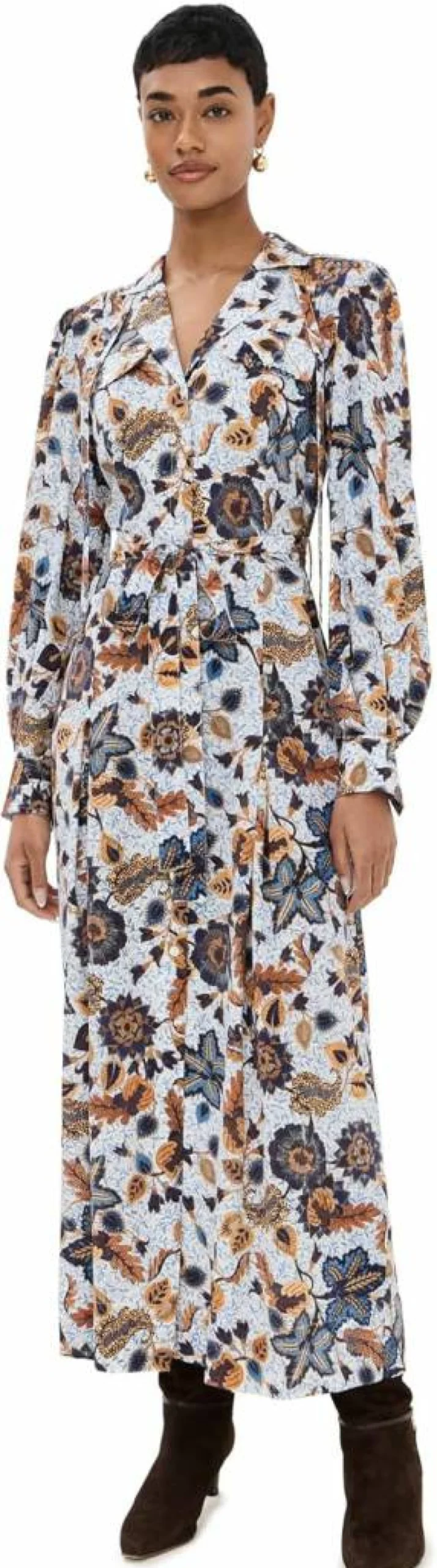 Ulla Johnson Women's Giselle Floral Printed Midi Dress with Ruffled Hem