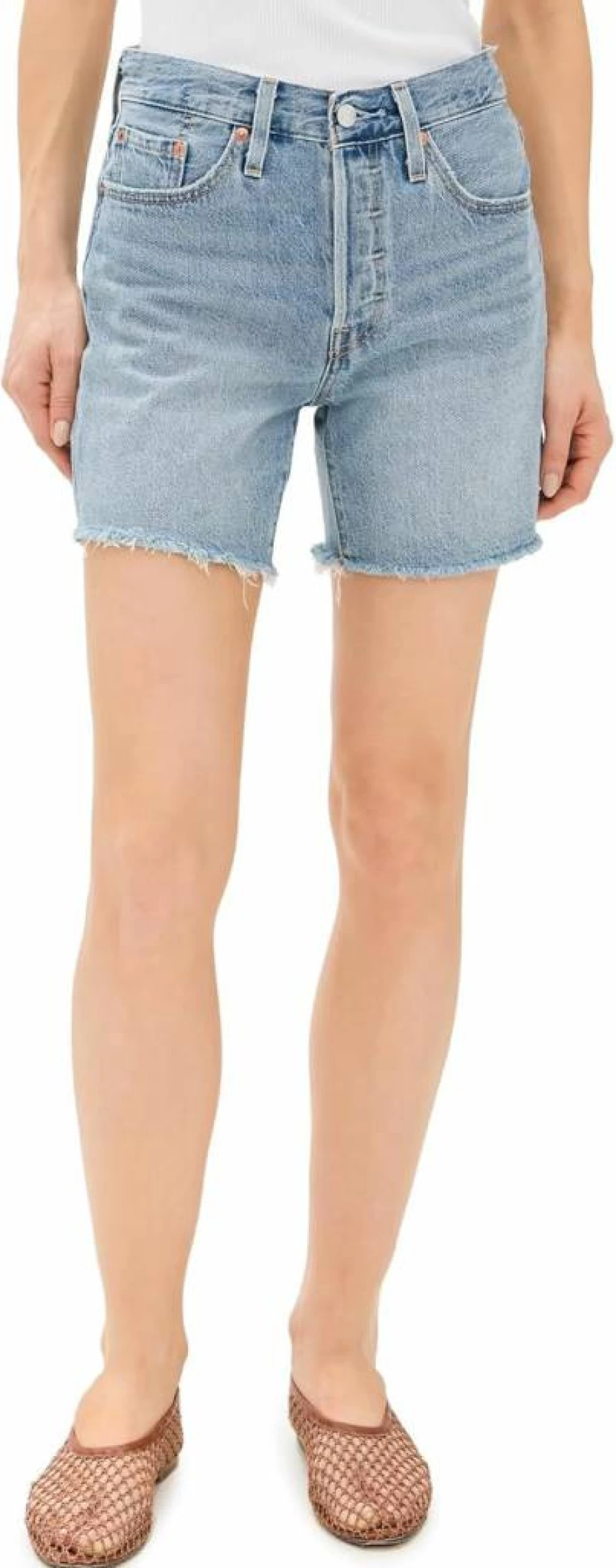 Levi's Women's 501 Mid Thigh Shorts - Lightweight Denim Shorts for Women