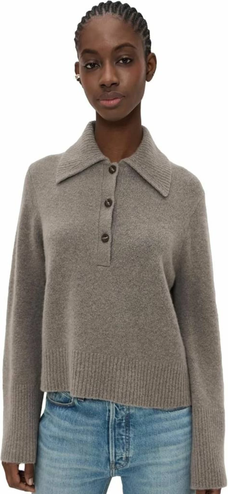 Jenni Kayne Women's Stevie Cashmere Polo Sweater - Luxury Soft Knit Top