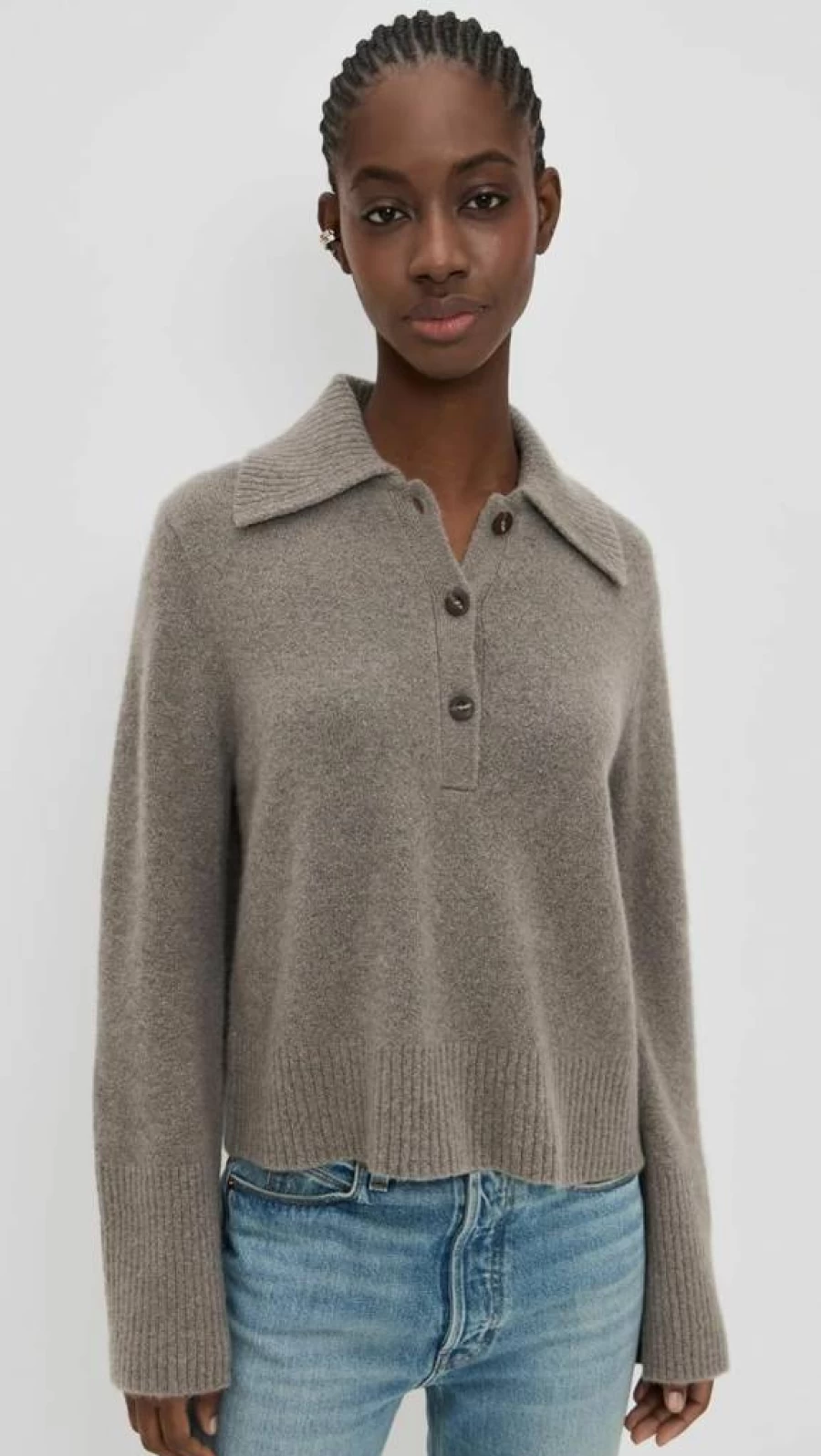Jenni Kayne Women's Stevie Cashmere Polo Sweater - Luxury Soft Knit Top