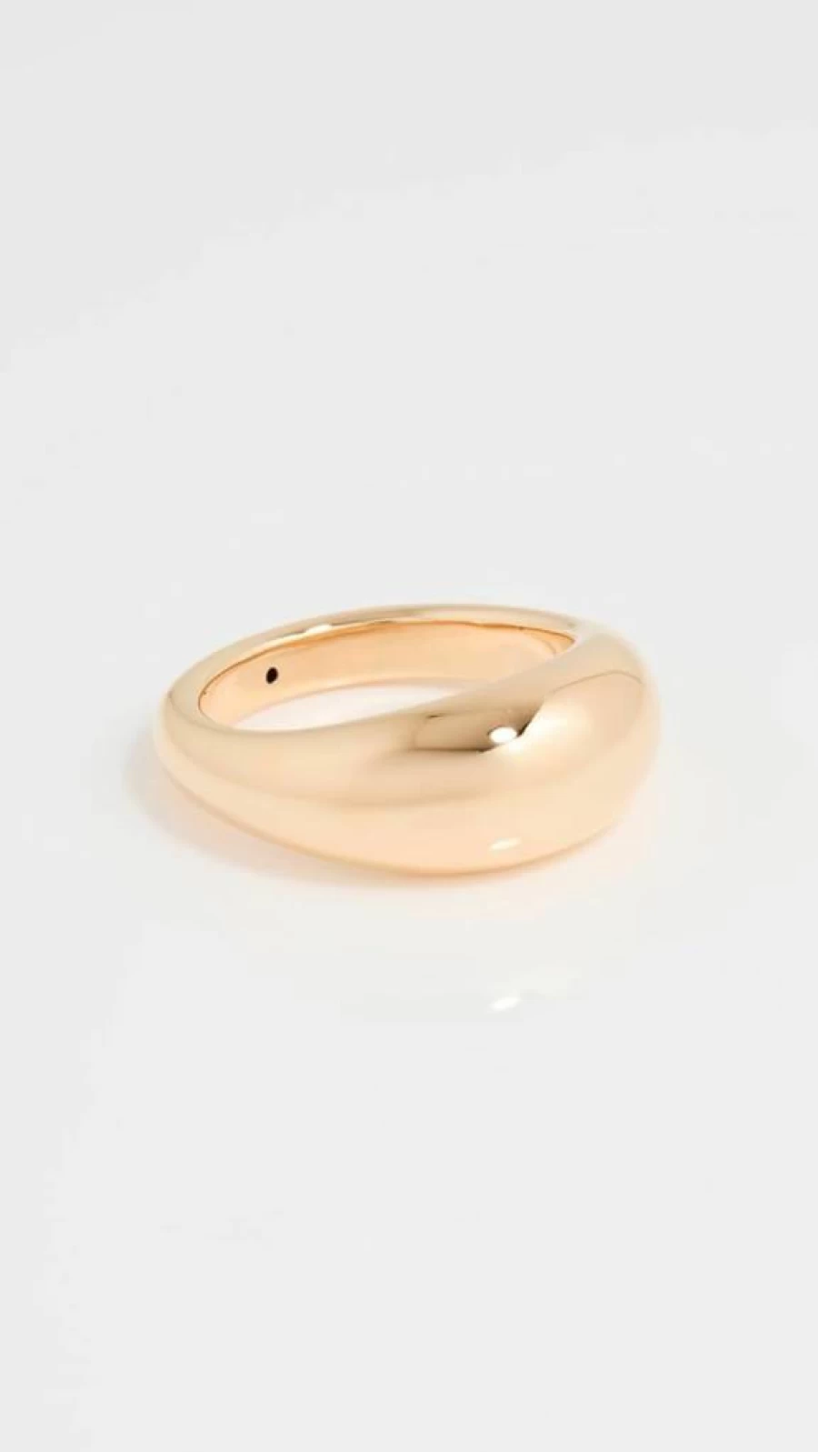 EF Collection 14K Gold Women's Dome Ring - Elegant Jumbo Hoop Ring in Solid Gold