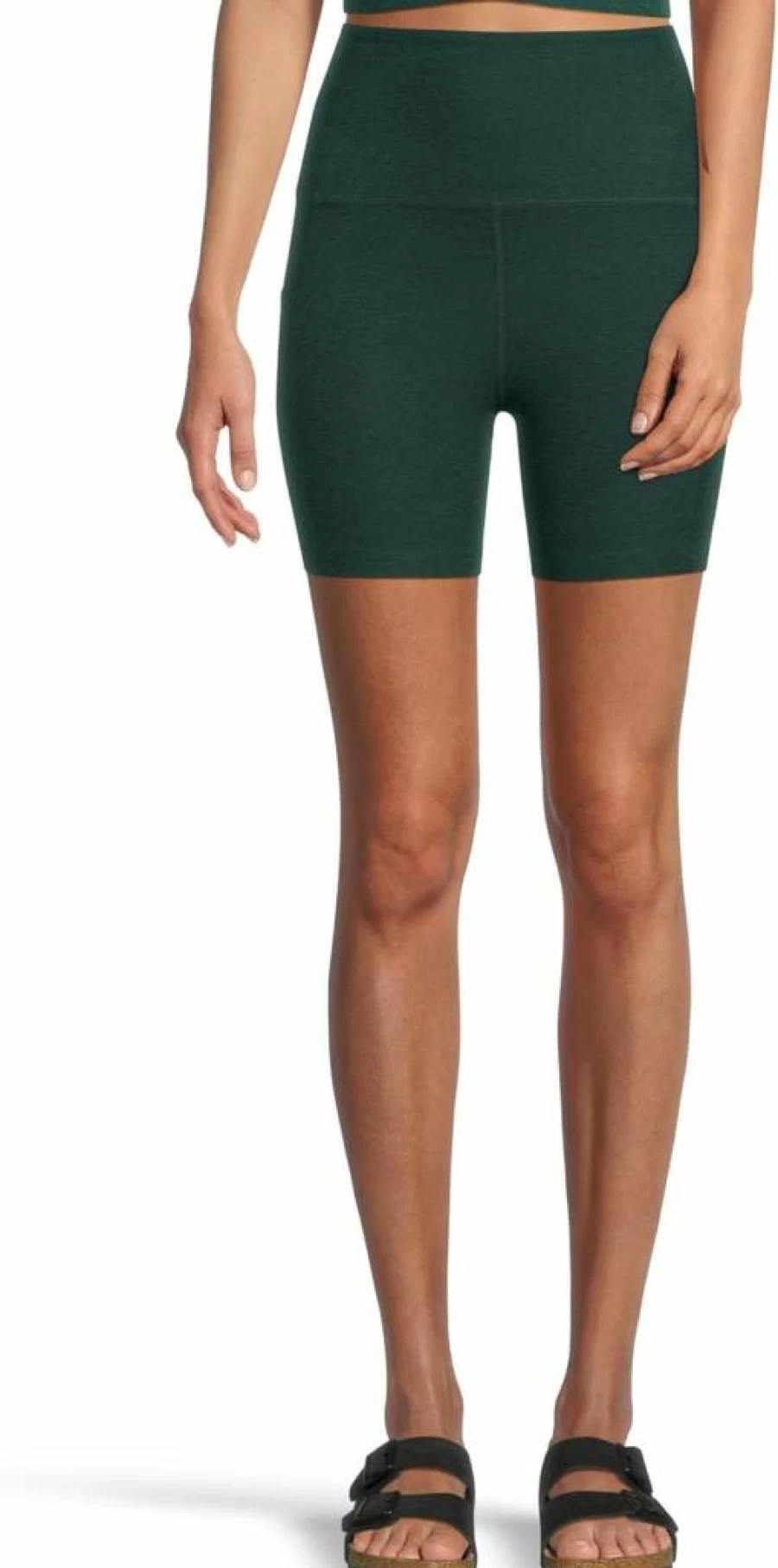 Beyond Yoga Women's Spacedye High-Waisted Pocket Running Shorts – Comfortable & Stylish Workout Shorts