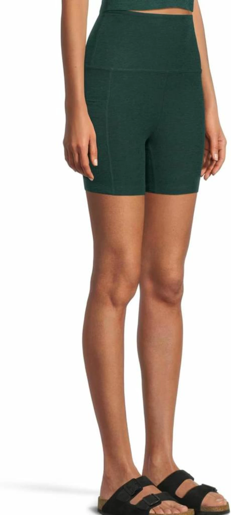 Beyond Yoga Women's Spacedye High-Waisted Pocket Running Shorts – Comfortable & Stylish Workout Shorts