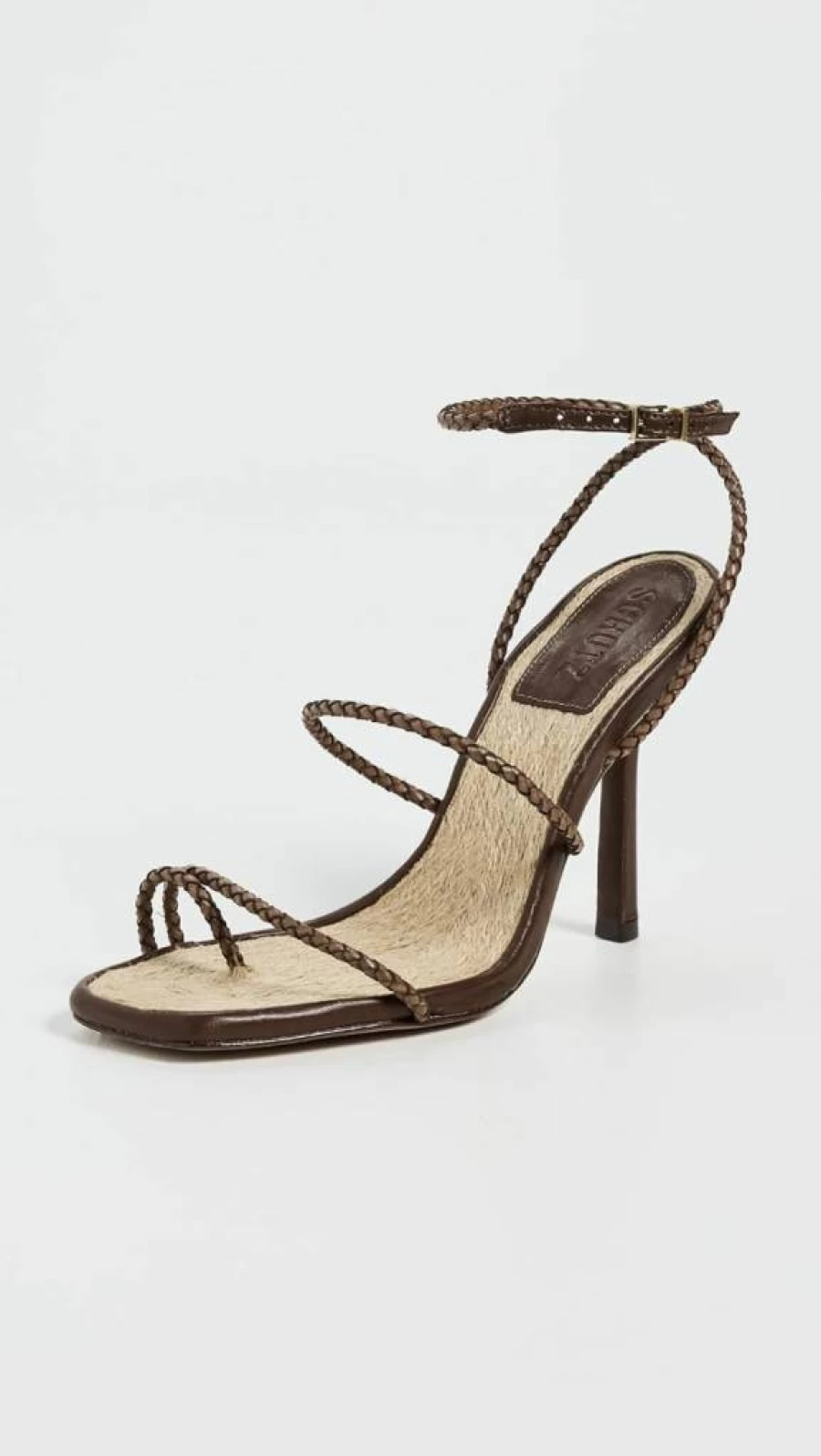 SCHUTZ Kaya Straw Heeled Sandals for Women - Summer Wedge Espadrille Beach Shoes