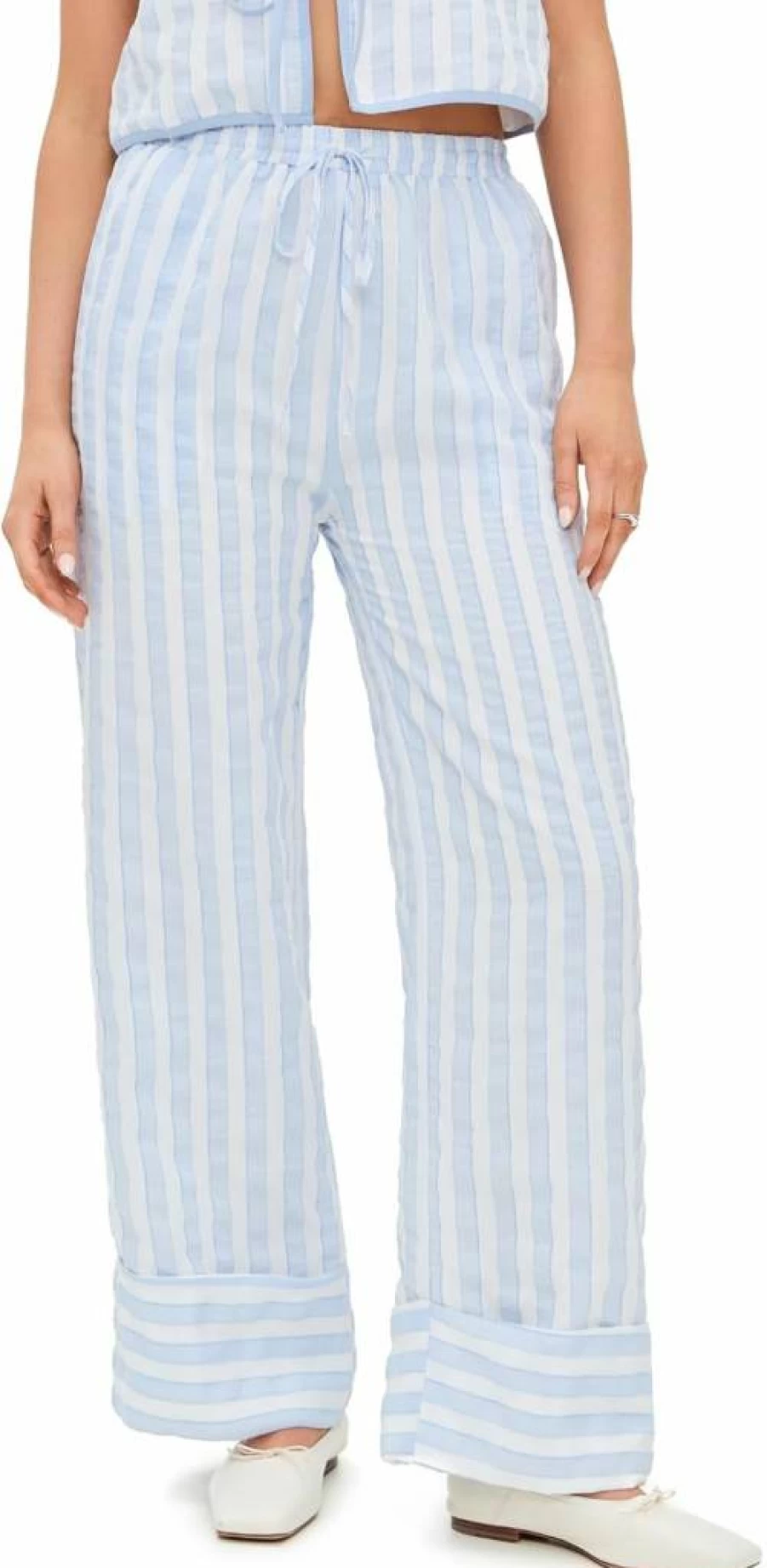 Line & Dot Women's Kamari High-Waisted Flared Pants - Trendy Casual & Comfortable Trousers for Women